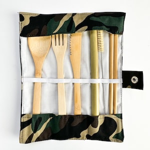 Plastic Free natural Bamboo Cutlery Set