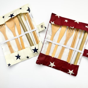Reusable Bamboo Cutlery Set – Eco Travel Utensils with Pouch