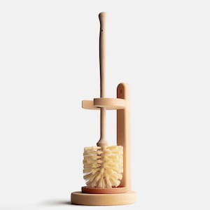 Plastic-Free Wooden Toilet Brush and Stand | Natural Sisal Bristles
