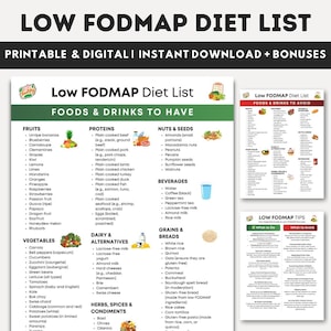 Low FODMAP IBS Diet Food List, FODMAP Grocery List, Food Chart Nutrition Guide for Ibs & Gut Health, Ibs Diet Plan, Low Fodmap Meal Plan