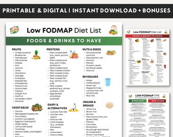 Low-FODPLAN-Diät-Lebensmittelliste, Fod Map Food Chart Einkaufsliste, IBS-Diät, Glutenfreie Lebensmittel, Gut Gesunde Lebensmittel, IBS Diet Plan, Fod Map Printable