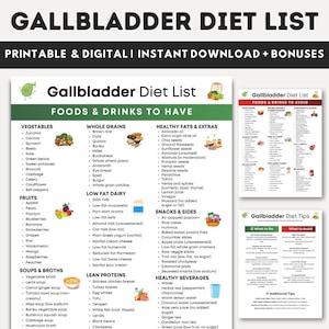 Gallbladder Diet Food Chart, Gallstones Food List, Gallbladder Support Meal Plan, Gallbladder Cleanse,  High Fiber Foods, Bile Support Guide