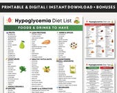 Hypoglycemia Diet Food List Printable, Low Glycemic Index Diet Food Chart, Low Blood Sugar Foods Diet Guide, Low Glycemic Foods Grocery List