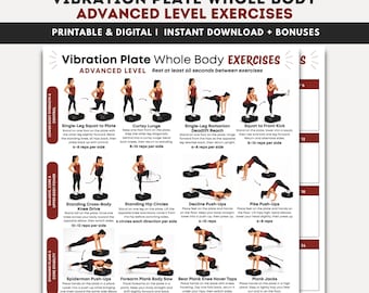 PDF de ejercicios avanzados con plataforma vibratoria, plan de entrenamiento de vibración de cuerpo completo, rutina de drenaje linfático y circulación, entrenamiento con plataforma vibratoria