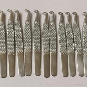 Silver Eyelash Tweezer Set: 20-Piece Fiber Tip Precision Lash Extension Tools