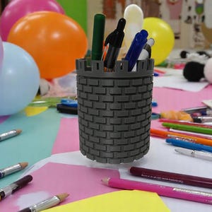 Medieval Castle Pencil Holder, Teachers, and Students-Castle Desk Organizer – Fantasy Pencil Holder Gift for Dungeons & Dragons Fans