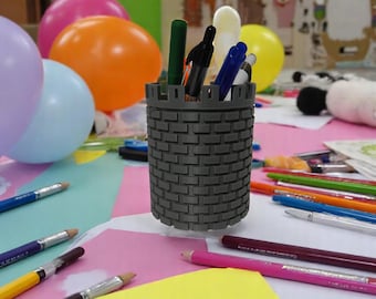 Medieval Castle Pencil Holder, Teachers, and Students-Castle Desk Organizer – Fantasy Pencil Holder Gift for Dungeons & Dragons Fans