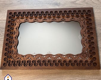 Bubble-themed mirror frame SVG file for laser cutting and engraving