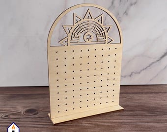 Geometric Sunburst Arch Earring Stand SVG file for laser cutting and engraving