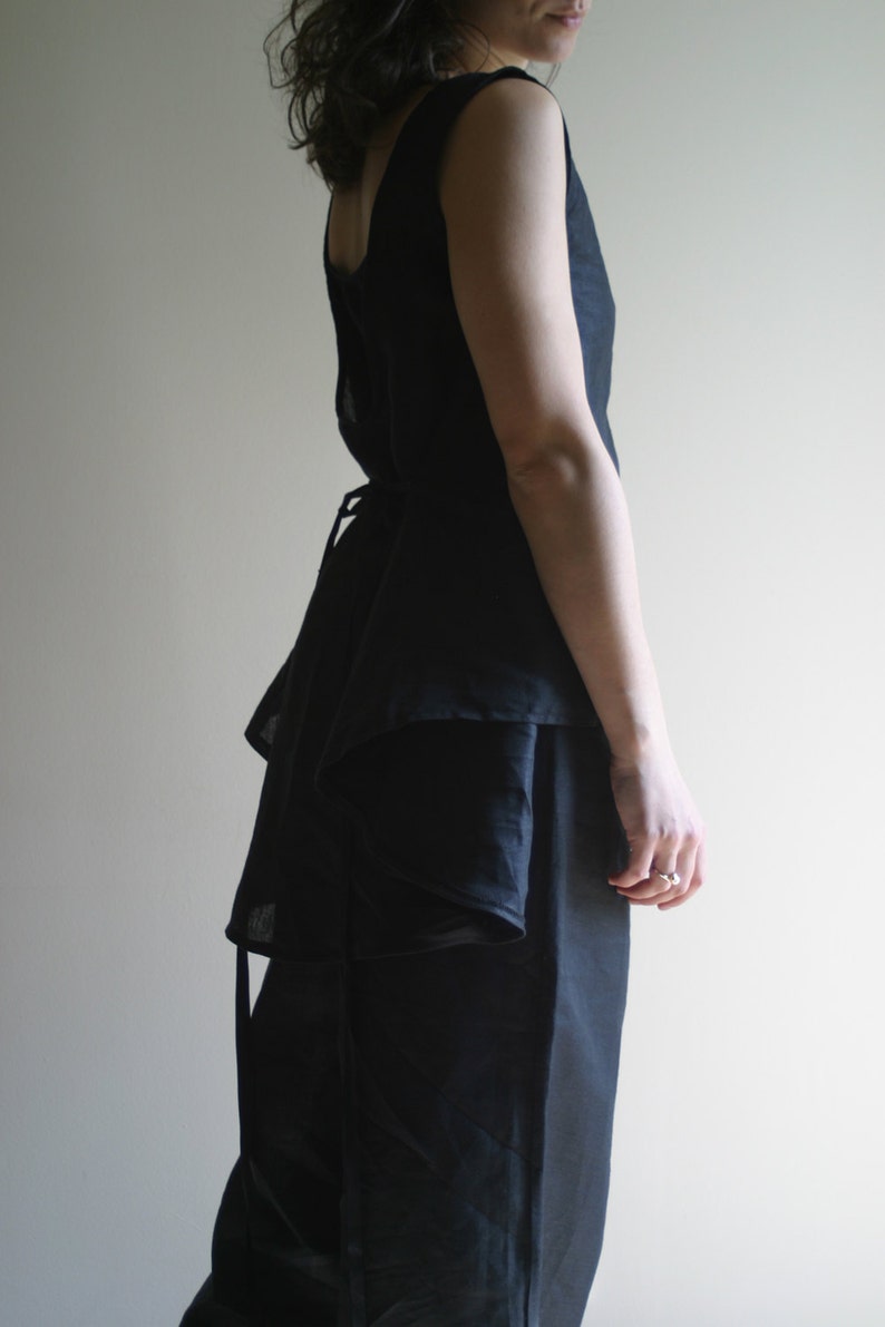 Asymmetrical Linen Top/ Minimalist fashion by NervousWardrobe on Etsy image 3