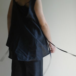 Asymmetrical Linen Top/ Minimalist fashion by NervousWardrobe on Etsy image 4