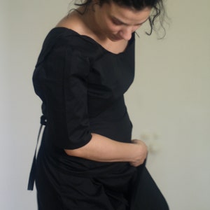 Sculptural Wrap Dress/ Cotton Minimalist Dress/ Wrap Dress/Art to Wear by NervousWardrobe on Etsy image 1
