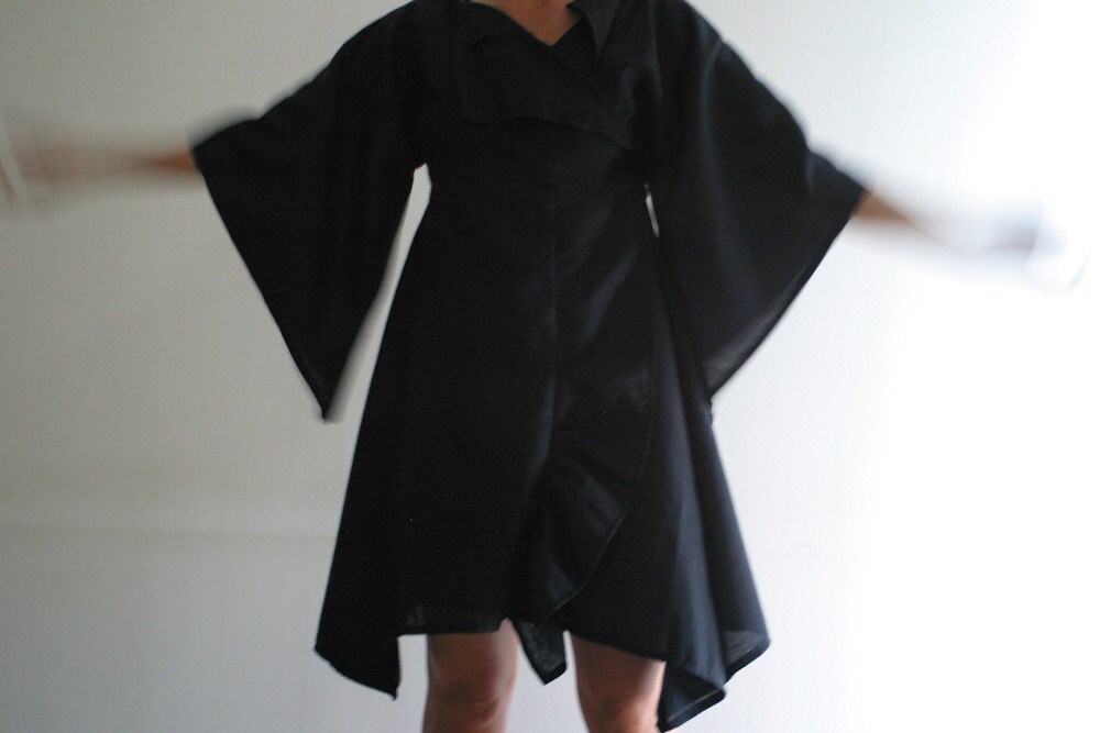 Kimono-gewaad met lange mouw Kleding Gender-neutrale kleding volwassenen Pyjamas & Badjassen Jurken IBG Zwart Icecubed 