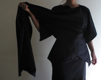 Veste/Manteau Minimalist Fashion Kimono Wool Wrap par NervousWardrobe sur Etsy