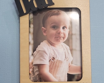 Personalized Dad Photo Frame Magnet • Laser Cut Wood Acrylic