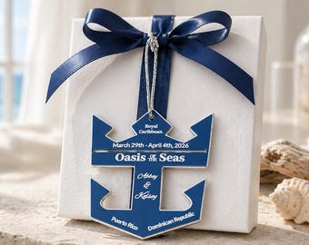 Cruise ornament • personalized ornament • royal  caribbean anchor ornament • vacation gift • memento cruise gifts