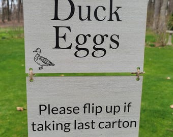 Duck and Chicken eggs for sale sign.sold out sign. farmers market stand sign. egg stand sign.magnetic flip custom sign