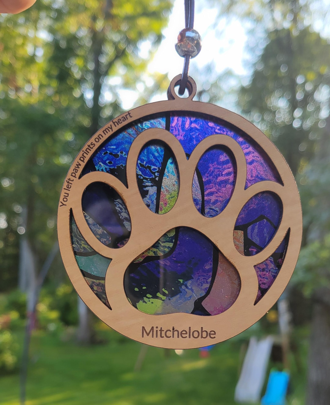 Paw Print Memorial Suncatcher • Rainbow Bridge Loss of Pet ...