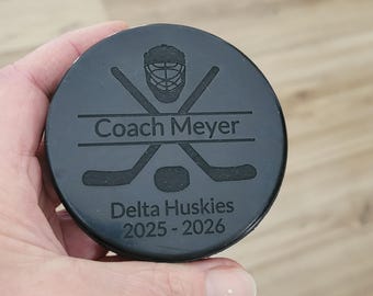 Custom hockey pucks • hockey coach gifts • hockey player gifts • personalized hockey puck • Christmas stocking gifts boys