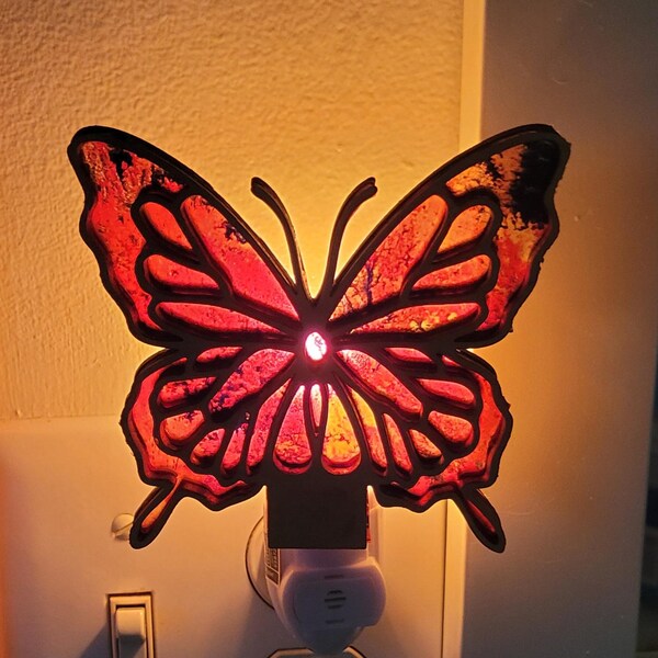 Luz de noche de mariposa • Luz de noche para niñas • Luz de noche para el baño • Luz de noche para el dormitorio • Regalos de decoración del hogar • Regalos de mariposas