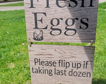 Fresh eggs for sale sign.sold out sign. farmers market stand sign. egg stand sign.magnetic flip custom sign