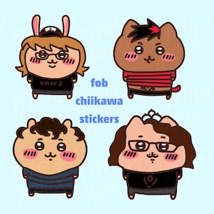 Fall out Boy Chiikawa Cute Stickers Decals Pete Wentz Patrick Stump Joe Trohman Andy Hurley