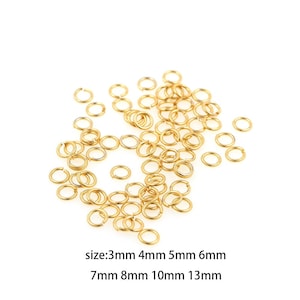18K Gold Filled Jump Rings,Dainty O Shaped Open Jump Rings Bulk Charm Necklace Bracelet for DIY Jewelry Making Supply