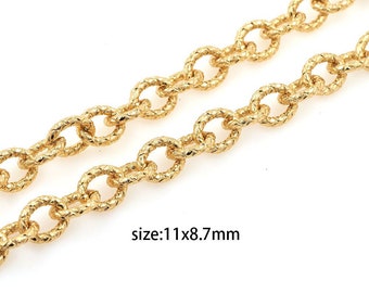 18K Gold Filled Cable Chain Necklace,Oval Link Chain Necklace for Women DIY Jewelry Making Supply