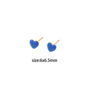 18K Gold Filled Simple Heart Stud Earrings,Dainty Enamel Earrings,Minimalist Earrings,Gold Hoop Earrings,Huggie Earrings