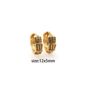 18K Gold Filled CZ Hoop Earrings,Everyday Earrings,Dainty Earrings,Cartilage Ear Clip