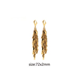 18K Gold Filled Leaf Earrings,Leaf Tassel Earrings,Everyday Earrings,Minimalist Earrings