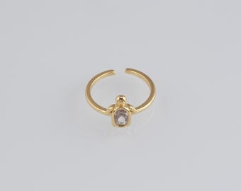 Anillo de tortuga bañado en oro de 18 quilates, anillos de océano, anillos para uso diario, anillo minimalista, anillo abierto, anillo ajustable