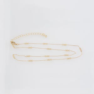 18K Gold Filled Bead Chain Necklace,Thin Ball Necklace,Minimalist Necklace,Adjustable Necklace,Gift for Her