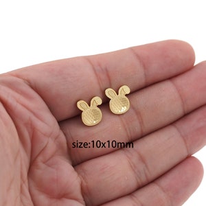 18K Gold Filled Rabbit Stud Earrings,Dainty Animal Earrings,Minimalist Earrings,Gold Hoop Earrings,Huggie Earrings