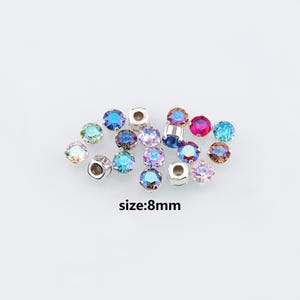 84pcs Multiple Colors Available Round Crystal in Claw,Sew-On Rhinestone,DIY Clothing Making Supply