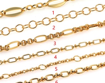 18K Gold Filled Round Chain Necklace,Dainty Knot Link Chain,Gold Cable Chain,Layered Necklace for Women DIY Jewelry Making Supply
