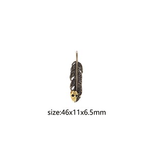 18K Gold Filled Feather Pendant,Dainty Feather Charm Earrings Necklace for DIY Jewelry Making Supply