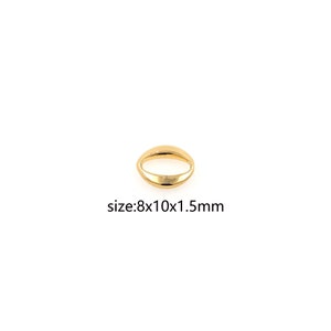 5Pcs 18K Gold Filled Oval Connector,Oval Charm Necklace Bracelet for DIY Jewelry Making Supply