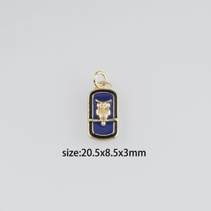 18K Gold Filled Owl Pendant,Enamel Owl Charm Earrings Necklace for DIY Jewelry Making Supply