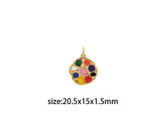 18K goud gevulde geometrische hanger, emaille geometrische charme oorbellen ketting voor doe-het-zelf sieraden maken