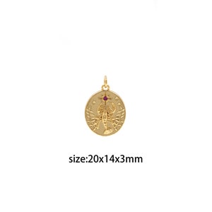 Colgante de langosta relleno de oro de 18 quilates, delicado collar de pendientes con dije de langosta para suministro de joyería DIY