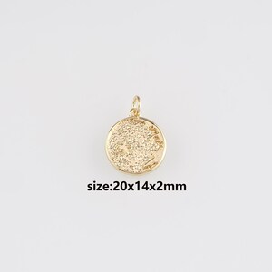 18K Gold Filled Star Pendant,Celestial Charm,Star Coin Earrings Necklace for DIY Jewelry Making Supply