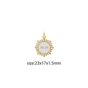 18 kt gold filled hanger met nummer, emaille 11:11 bedel oorbellen ketting voor het maken van sieraden!