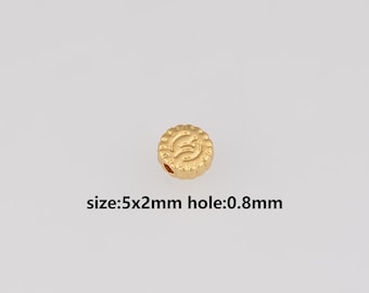 20Pcs 24K Gold Filled Flat Spacer Beads,Flat Spacer Beads,DIY Jewelry Making Supply