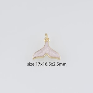 18K Gold Filled Whale Tail Anhänger, Emaille Whale Tail Anhänger Ohrringe Halskette für DIY Schmuckherstellung Versorgung