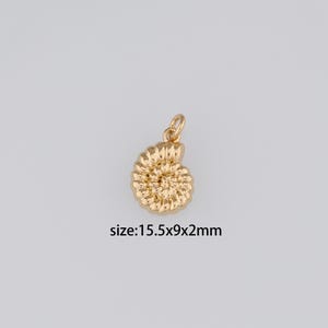 18K Gold Filled Conch Shell Pendant,Ocean Shell Charm Earrings Necklace for DIY Jewelry Making Supply