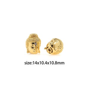 18K Gold Filled Buddha Head Spacer Bead,Buddha Beads,DIY Jewelry Making Supply