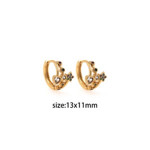 18K Gold Filled Star Hoop Earrings,Dainty Hoops,Gold Huggie Hoops,Minimalist Earrings