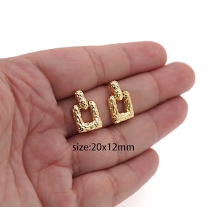 18K Gold Filled Square Stud Earrings,Gold Hoops Earrings,Dainty Hoops Huggie,Gold Huggies Hoop Earrings,Minimalist Earrings