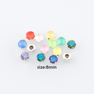 84pcs Multiple Colors Available Round Crystal in Claw,Sew-On Rhinestone,DIY Clothing Making Supply
